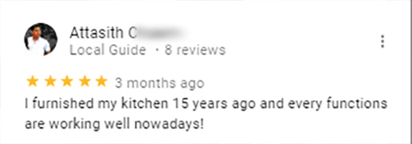 I furnished my kitchen 15 years ago and every functions are working well nowadays.