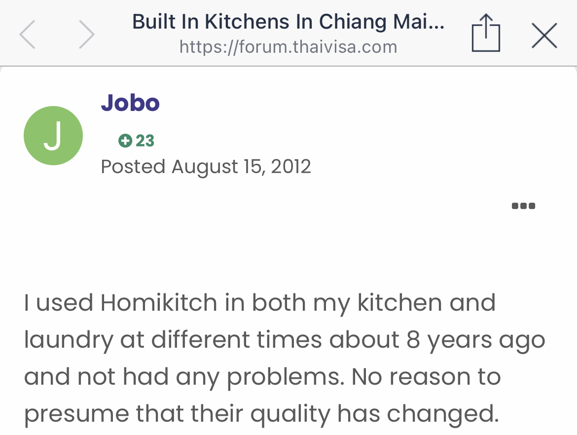 I used Homikitch in both my kitchen and laundry at different times about 8 years ago and not had any problems.